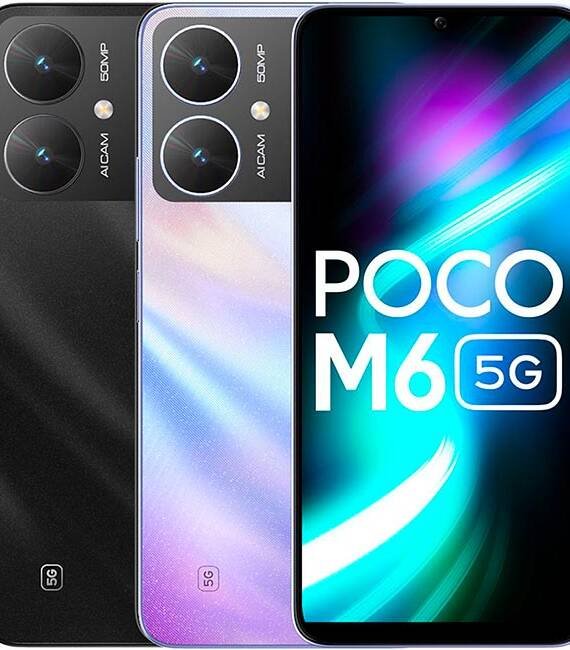 POCO M6 5G full phone image showing front and back design, sleek body, and camera setup - best smartphones under ₹10,000 in India 2024"POCO M6 5G front and back view with modern design and dual-camera system - best smartphones under ₹10,000 in India 2024" POCO M6 5G full phone image highlighting its 90Hz display and 50MP camera - best smartphones under ₹10,000 in India 2024" POCO M6 5G front and back angles showcasing its large display and camera features - best smartphones under ₹10,000 in India 2024" POCO M6 5G full view with sleek design and rear camera setup - best smartphones under ₹10,000 in India 2024"