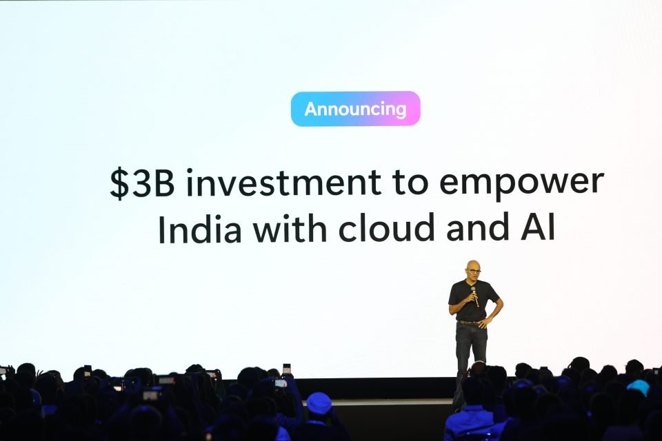 Microsoft is investing $3 billion to expand its AI and cloud services in India, aiming to enhance infrastructure, train 10 million people in AI skills, and support AI startups across the country